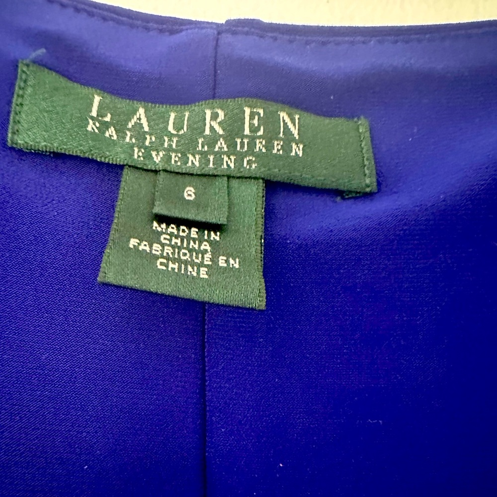RALPH LAUREN Palacial Royal Blue Evening Gown ๐ Size 6 - Picture 3 of 6